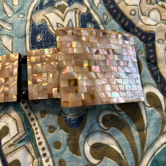 Vintage abalone shell belt xs- medium 34 total length - Picture 6 of 10